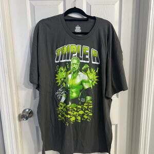Triple H WWE Graphic T-Shirt Grey Men's Size 3X XXXL The Game HHH